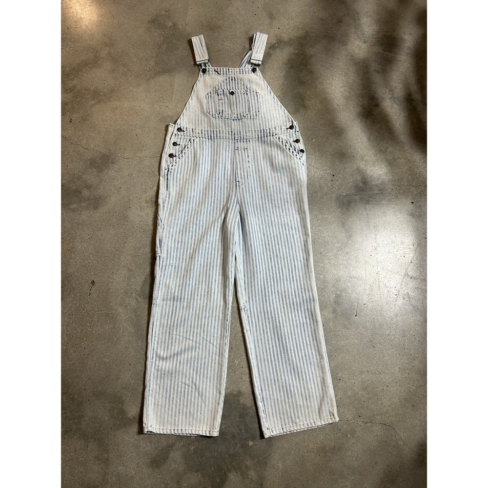 Faherty‎ Topsail Railroad Stripe Overalls Size Large Fade Distressed